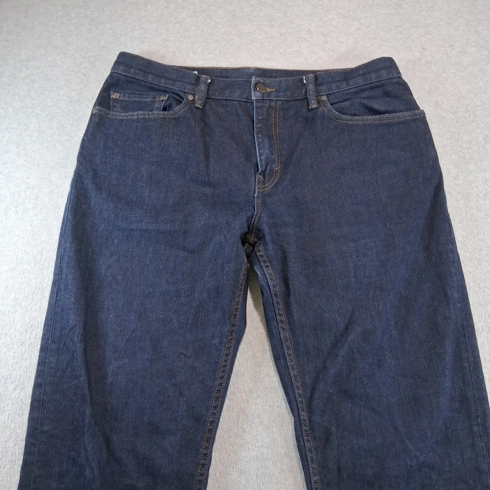 Banana Republic Straight Jeans Mens 35x36 Dark Wash Blue Stretch Denim 19178‎